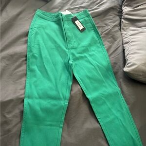 High-Rise Emerald Green Women’s Jeans
